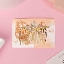 Гребень для волос QF «Либерти», бабочка блеск, 5×7.5 см, золото