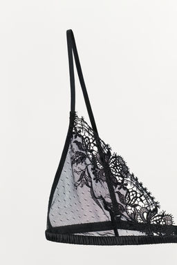 BRALETTE TRIANGULAR PLUMETI ENCAJE / Negro - Zara фото 8