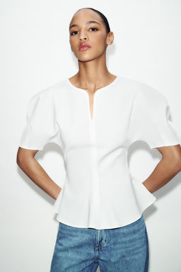 TOP PEPLUM SOFT / Blanco - Zara фото 2