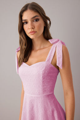 Beyaz Duz Maxi Dokuma Elbise TWOSS25EL00863 - Trendyolmilla фото 8