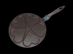 Оладница "Сердечки" 26 см, коричневая