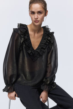 Blusa con ribetes de volante - H&m фото 2