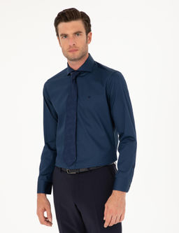Lacivert Slim Fit Pamuk Klasik G_mlek