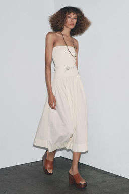 CONTRAST BELT DRESS