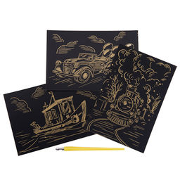 Hobbius GHPM-17 Набор для творчества Гравюра мини 10 x 15 см 1 х 3 шт Навстречу приключениям (золото)  фото 4