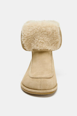 FLAT SPLIT SUEDE ANKLE BOOTS - Zara фото 5