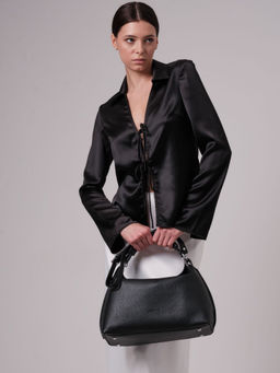 Сумка кожаная на плечо черная