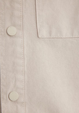Cepli Ekru Denim Gomlek - Mavi фото 7