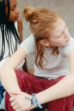 PANTAL?N WIDE LEG ONDAS CON LINO / Rojo fuerte