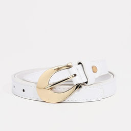 Ремень женский, ширина 1.8 см, винт, пряжка металл, цвет белый