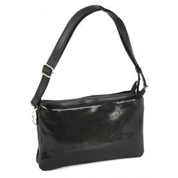Сумка женская натуральная кожа ADEL-72 (отделка - ИСК/КОЖА), 3отд, плечевой ремень, черный 262933