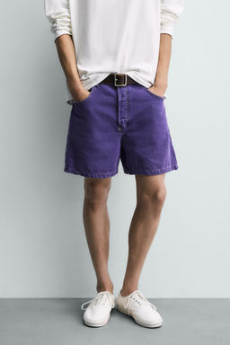 BERMUDA DENIM RELAXED FIT COLOR / Morado - Zara фото 2