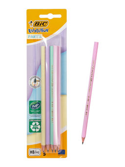 Цена за 2 шт. Карандаши чернографитные BIC HB Evolution «Пастель», набор 5 штук, пластиковые