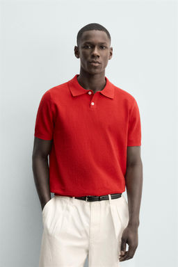 POLO PUNTO REGULAR FIT ESTRUCTURA / Rojo - Zara фото 3