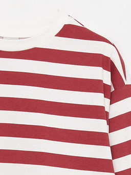 Bisiklet Yaka ?izgili Uzun Kollu K?z ?ocuk Ti??rt - Waikiki фото 2