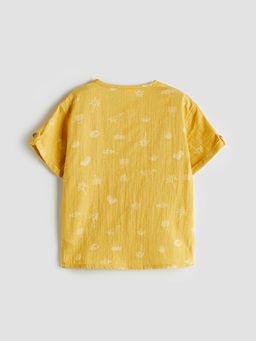 Bask?l? K?sa Kollu Erkek ?ocuk G?mlek