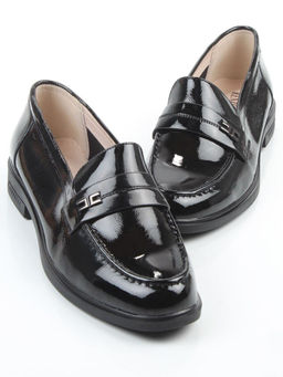 03-DEB17-3 BLACK Лоферы женские (натуральная кожа)