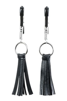 Зажимы для сосков TOYFA Theatre с кисточками, черные