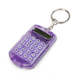 Калькулятор - брелок с крышкой, 8-разрядный, тонированный, МИКС