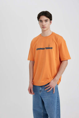 Футболка оверсайз с круглым вырезом и короткими рукавами Looney Tunes - Defacto фото 3