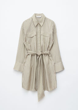 Minivestido camisero con cintur?n de lazo