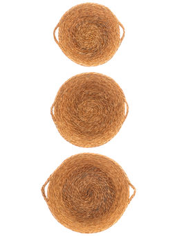 Набор 3 плетеных корзин д/хранения 32*26,5*22 см, 37*30,5*30 см, 45*32,5*31 см, водный гиацинт