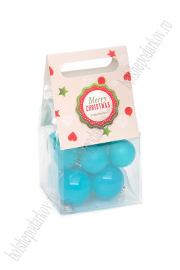 Набор новогодних шаров микс (12 шт) SF-8001, голубой №6 - Больше подарков фото 4