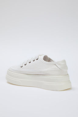 Trendyol Shoes Siyah Kanvas Bagc?kl? Yuksek Taban Kad?n Retro Spor Ayakkab? TAKSS25SN00010 - Trendyolmilla фото 9