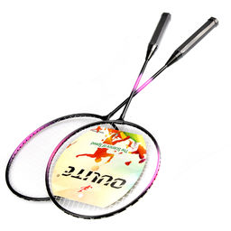 Ракетка для бадминтона 62х21см, набор 2 штуки, в сумке спанбонд/сетка-полиэстер, на молнии, с ремешком, цвета микс (Китай) - Домашняя мода фото 2