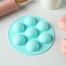 Цена за 2 шт. Форма для муссовых десертов и выпечки KONFINETTA Спортивные мячи, d=15,5 см, цвет бирюзовый  фото 3