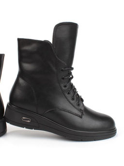 04-M3-830 BLACK Ботинки зимние женские (натуральная кожа, натуральный мех)