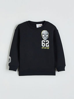 Spider-Man Bask?l? Erkek ?ocuk Kal?n Sweatshirt