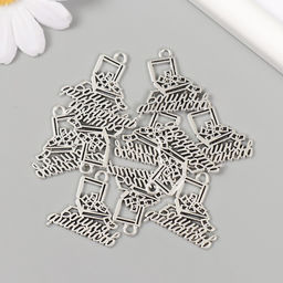 Цена за 10 шт. Металлический элемент, декоративная подвеска «Арт Узор. Богиня финансов: чемодан с деньгами», 2.4×2.5 см