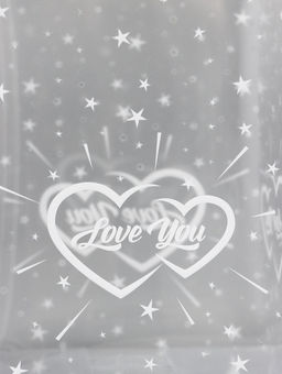 Цена за 5 шт. Складная коробка из PVC LOVE YOU, прозрачная с рисунком, 11?11?18 см 5 шт.