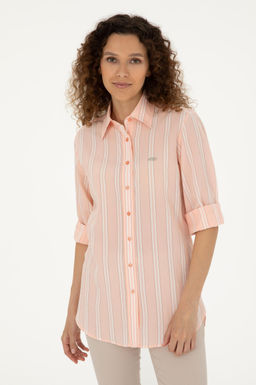 Рубашка с длинным рукавом женского лосося Неожиданная скидка в корзине - U.s. polo assn фото 3