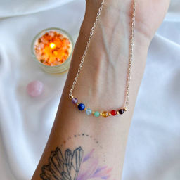 Колье на цепочке "7 чакр" с Самоцветами 40 см +