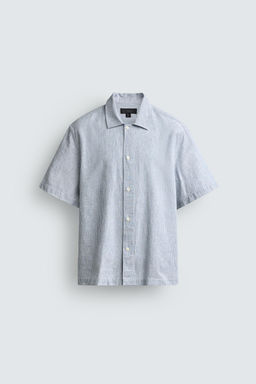 CAMISA FLUIDA RAYAS / Azul claro - Zara фото 7