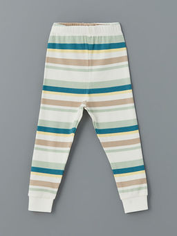 Bisiklet Yaka ?izgili Erkek Bebek Pijama Tak?m?