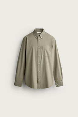 CAMISA REGULAR FIT ALGOD?N / Khaki - Zara фото 7