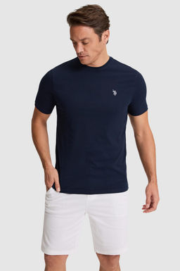 Erkek Lacivert Regular Fit Bisiklet YakaTi__rt