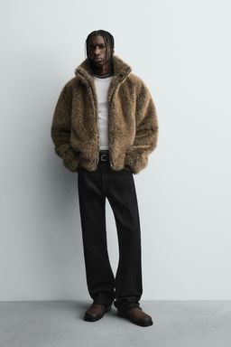 SHORT FAUX FUR COAT