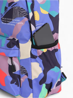 Рюкзак школьный на молнии, с карманами, с абстрактным рисунком, размер 30?13?42 см, с принтом, чёрный