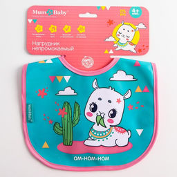 Нагрудник для кормления M&B «ТРЕНД. Лапочки» непромокаемый на завязках, МИКС