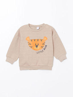 Bisiklet Yaka Bask?l? Erkek Bebek Sweatshirt ve E?ofman Alt 2li - Waikiki фото 2