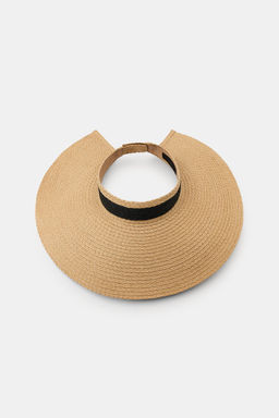 VISOR TRENZADO CINTA CONTRASTE / Beige claro - Zara фото 4