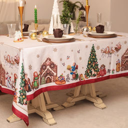 Скатерть новогодняя Доляна «Радостные моменты» 145×180 ± 3 см, 100% п/э