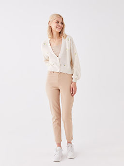 V Yaka Nak??l? Uzun Kollu Kad?n Triko H?rka