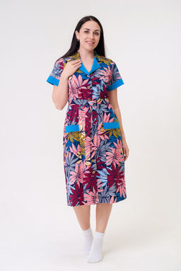 Халат женский из кулирки Елизавета бирюза - Амадэль фото 2