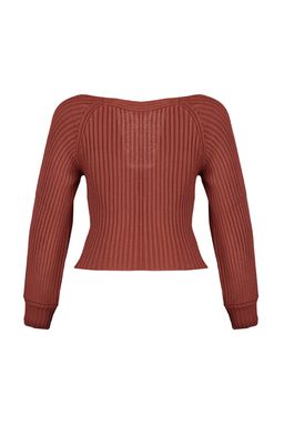 Kahverengi Crop Kalp Yaka Triko Kazak TWOAW22KZ1760 - Trendyolmilla фото 8