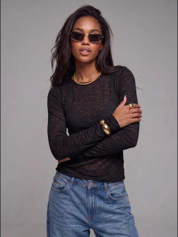 лонгслив паутинка полупрозрачный , 95% хлопок. 5% лайкра - Knitka wear фото 63